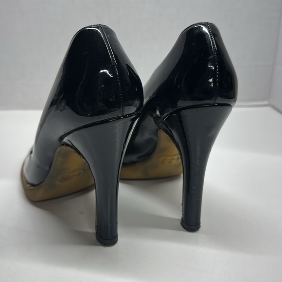 Gucci High Heels Stiletto Heel Pumps Shoes Patent Leather Platform Black Size 8 - Picture 5 of 13